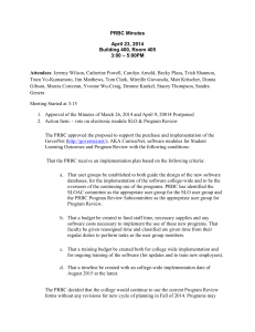 PRBC Minutes April 23, 2014 Building 400, Room 405 – 5:00PM