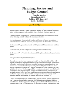 Planning, Review and Budget Council M I N U T E S