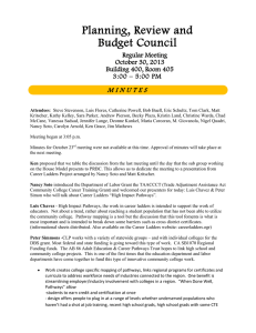 Planning, Review and Budget Council M I N U T E S