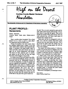 w PLANT PROFILE- Cochise County Master Gardener VOL. 8, NO. 7