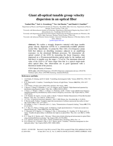 Giant all-optical tunable group velocity dispersion in an optical fiber Yunhui Zhu,