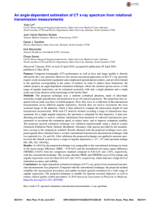 An angle-dependent estimation of CT x-ray spectrum from rotational transmission measurements Lin