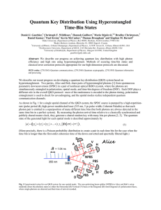 Quantum Key Distribution Using Hyperentangled Time-Bin States