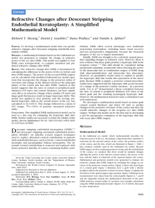 Refractive Changes after Descemet Stripping Endothelial Keratoplasty: A Simplified Mathematical Model