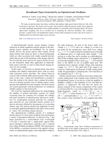 Broadband Chaos Generated by an Optoelectronic Oscillator Illing, ll *