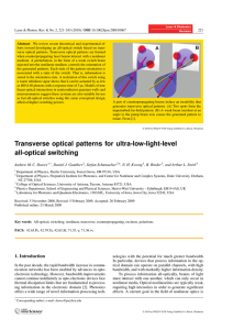 Laser &amp; Photon. Rev. 4, No. 2, 221–243 (2010) /... 221 Abstract We review recent theoretical and experimental ef-