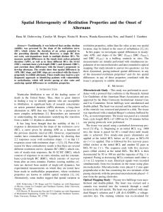 Spatial Heterogeneity of Restitution Properties and the Onset of Alternans