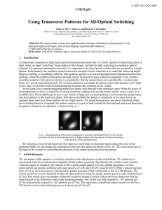 Using Transverse Patterns for All-Optical Switching CMI23.pdf