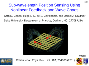 Sub-wavelength Position Sensing Using Nonlinear Feedback and Wave Chaos