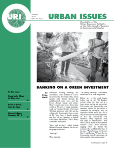 URBAN ISSUES BANkINg oN A gREEN INvEStmENt