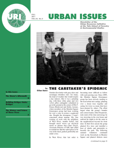 URBAN ISSUES THE CARETAKER'S EPIDEMIC