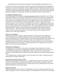 URI POSITION ON UNITED ILLUMINATING’S TREE TRIMMING &amp; REMOVAL PLAN