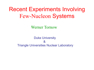 Recent Experiments Involving Few-Nucleon Systems Werner Tornow Duke University