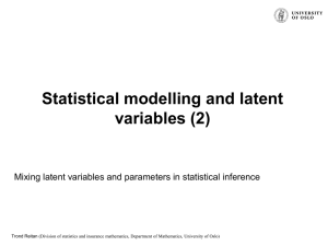 Statistical modelling and latent variables (2)