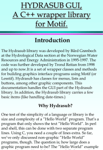 HYDRASUB GUI, A C++ wrapper library for Motif. Introduction