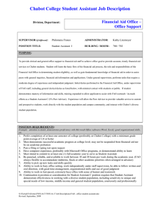 Chabot College Student Assistant Job Description Financial Aid Office – Office Support