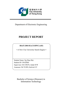 PROJECT REPORT  Department of Electronic Engineering Bachelor of Science (Honours) in