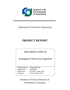 PROJECT REPORT  Department of Electronic Engineering Bachelor of Science (Honours) in