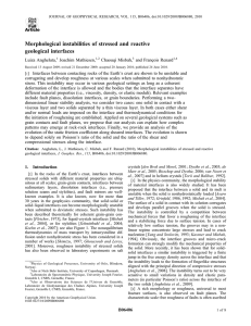 Morphological instabilities of stressed and reactive geological interfaces