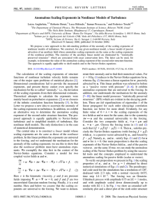 Anomalous Scaling Exponents in Nonlinear Models of Turbulence Luiza Angheluta, Roberto Benzi,