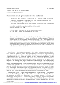 Subcritical crack growth in fibrous materials