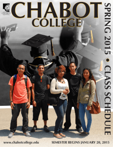 CHABOT COLLEGE SPRING 2015 •