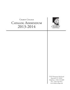 2013-2014 Catalog Addendum Chabot College