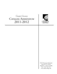 2011-2012 Catalog Addendum Chabot College