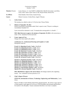 Curriculum Committee October 7, 2014