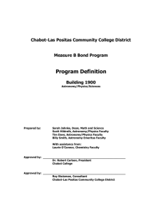 Program Definition  Chabot-Las Positas Community College District Measure B Bond Program