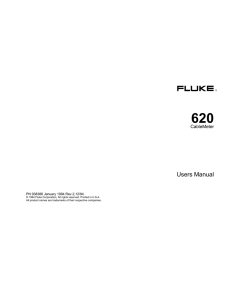 620 Users Manual CableMeter PN 938386 January 1994 Rev.2,12/94