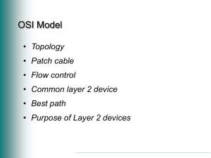 OSI Model • Topology Patch cable