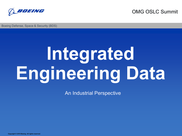 Integrated Engineering Data An Industrial Perspective