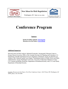 Conference Program New Ideas for Risk Regulation  