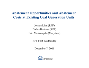 Abatement Opportunities and Abatement Costs at Existing Coal Generation Units
