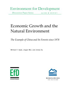 Environment for Development Economic Growth and the Natural Environment