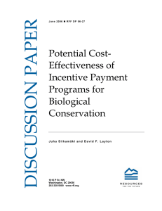 DISCUSSION PAPER Potential Cost- Effectiveness of