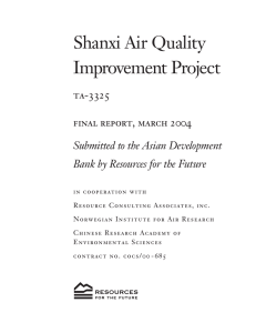 Shanxi Air Quality Improvement Project ta-3325 final report, march 2004