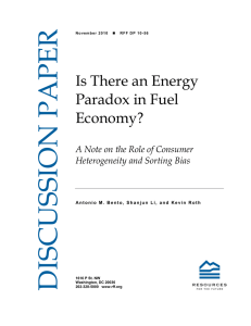 DISCUSSION PAPER Is There an Energy Paradox in Fuel