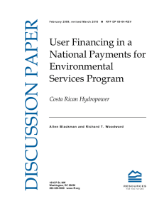 DISCUSSION PAPER User Financing in a National Payments for