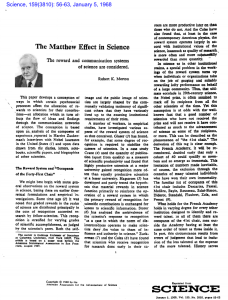 The Matthew  Effect m  Science