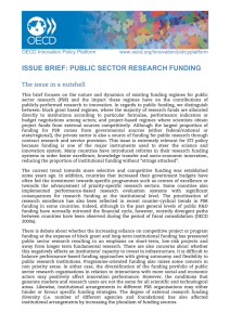 ISSUE BRIEF: PUBLIC SECTOR RESEARCH FUNDING The issue in a nutshell www.oecd.org/innovation/policyplatform