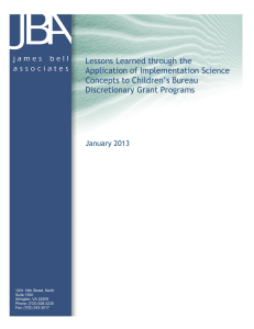 Lessons Learned through the Application of Implementation Science Concepts to Children’s Bureau