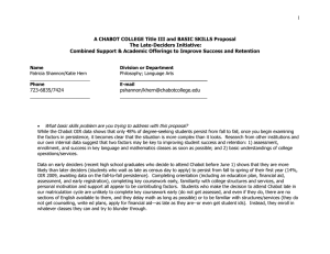 1  A CHABOT COLLEGE Title III and BASIC SKILLS Proposal