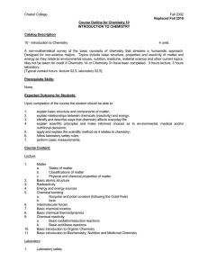 Chabot College Fall 2002  10 - Introduction to Chemistry