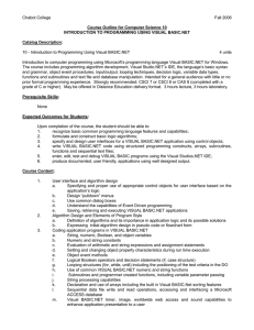 Chabot College Fall 2006  Course Outline for Computer Science 10