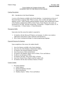 Chabot College December 1998  Course Outline for Computer Science 40A