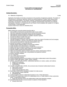 Chabot College Fall 2005  – Materials of Engineering