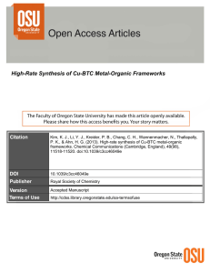 High-Rate Synthesis of Cu-BTC Metal-Organic Frameworks