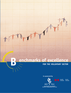 B enchmarks of excellence FOR THE VOLUNTARY SECTOR Co-sponsored by